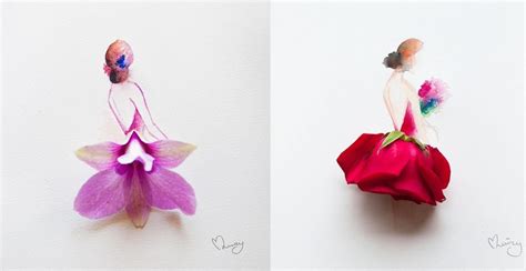 Lovely Flower Petal Art by Zhi Wei Flower Petal Dress, Flower Petals, Flowers Bouquet, Flower ...