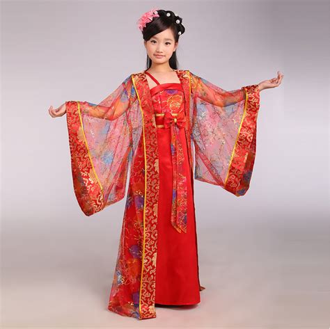 Children Chinese Traditional Costume Girl Princess Royal Dance Dress Ancient… | Red dress ...