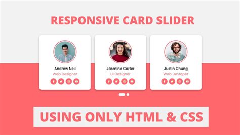 Responsive Profile Card Slider in HTML CSS