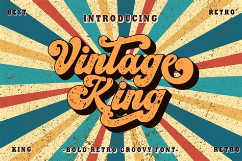 Best Seller Font - Vintage King - Retro Groovy Font