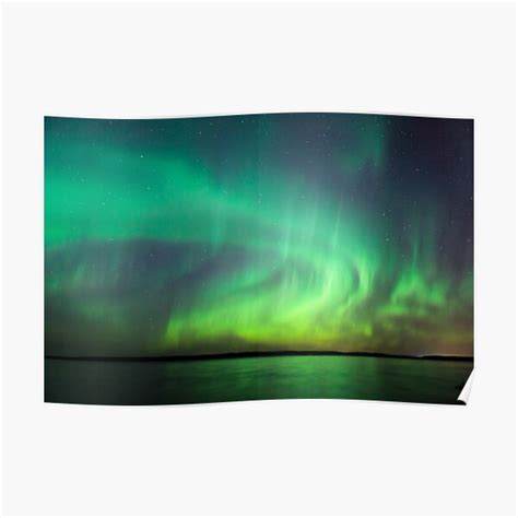 "Northern lights over lake in Finland" Poster for Sale by Juhku | Redbubble