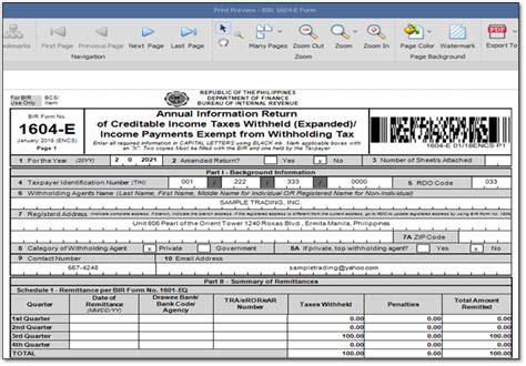 How To Generate BIR 1604-E Form : QNE Software Philippines, Inc.