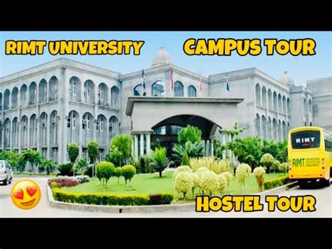 My University Campus + Hostel Tour 😍 ||| RIMT UNIVERSITY ️#punjab - YouTube