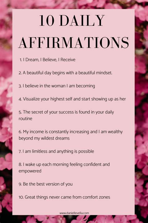 10 Positive Daily Affirmations - Create the life you dream of | Affirmation quotes, Daily ...