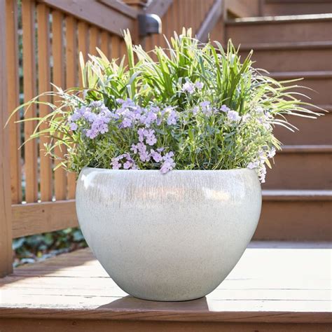 Better Homes & Gardens 17" x 17" x 12.72" Mirren White Resin Planter ...