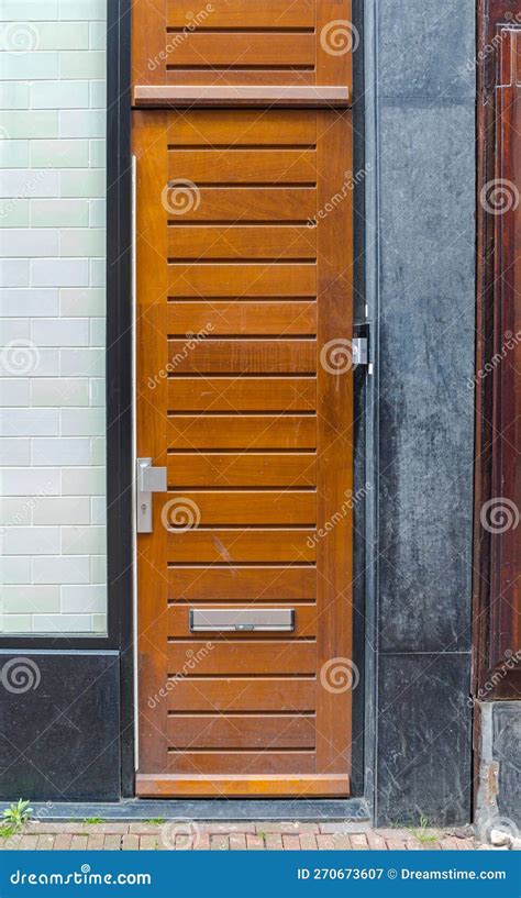 Narrow Wooden Door stock image. Image of city, street - 270673607