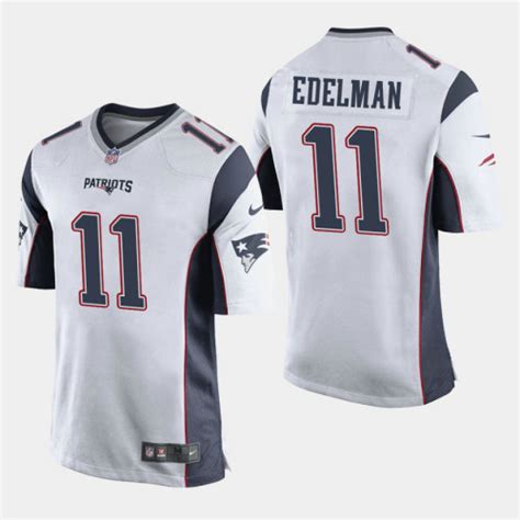 New England Patriots #11 Julian Edelman Game Away Jersey - White