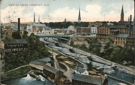 View of Locks Lockport, NY Postcard