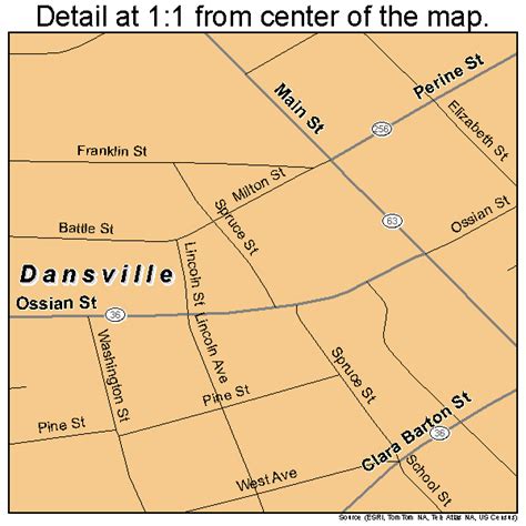 Dansville New York Street Map 3619664