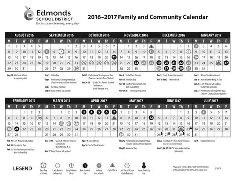 Edmonds School District releases calendar for 2016-17 school year - My ...