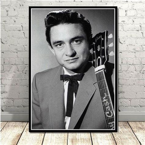 Johnny Cash Young Black White Portrait Poster – Aesthetic Wall Decor