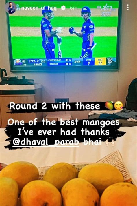 MI vs RCB IPL 2023: Naveen-ul-Haq feasts on mangoes as Mumbai Indians ...