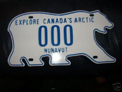 NUNAVUT CANADA POLAR BEAR LICENSE PLATE SAMPLE | #42656813