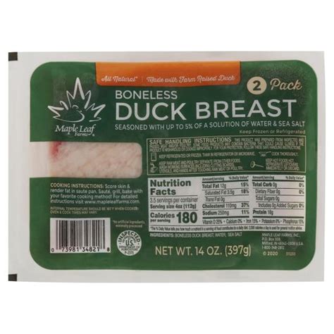 Maple Leaf Farms Duck Breast, Boneless, 2 Pack | Publix Super Markets