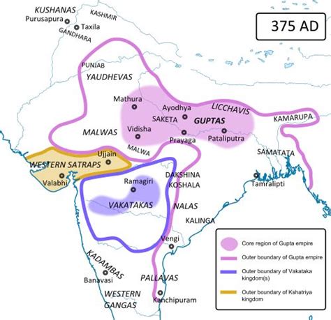 Gupta Empire - Wikipedia | Map, India map, Indian history