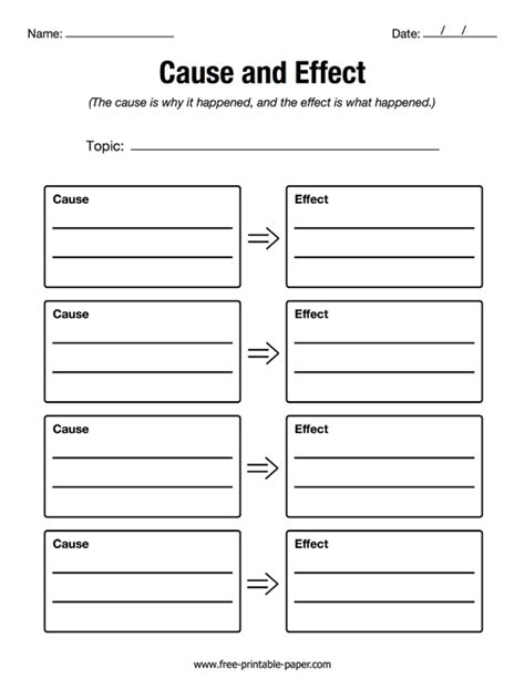 Cause Effect Graphic Organizer – Free-printable-paper.com