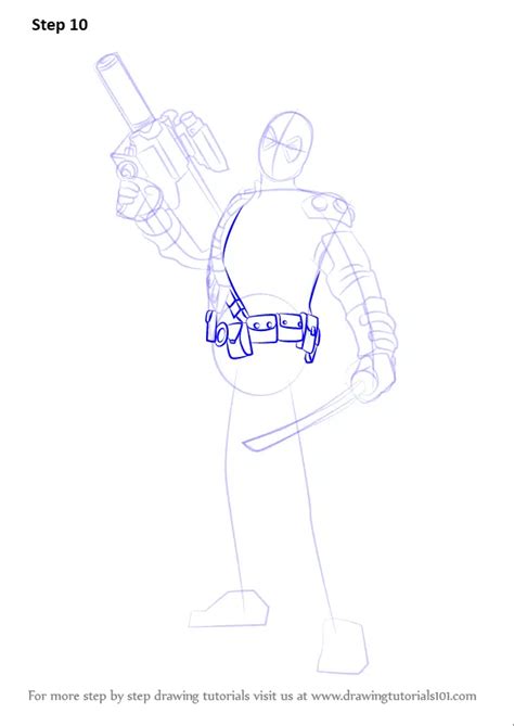 Learn How to Draw Deadpool with a Gun (Deadpool) Step by Step : Drawing ...