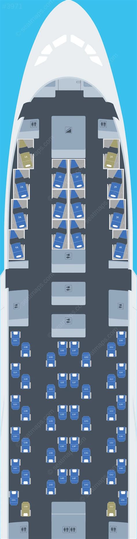 Seat map of British Airways Airbus A380 aircraft