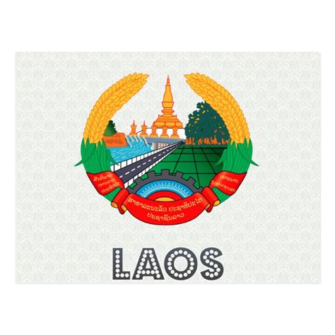 Laos Coat of Arms Postcard | Zazzle.com