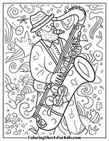 Saxophone Coloring Pages Free To Print  Sheets For Kids sketch template