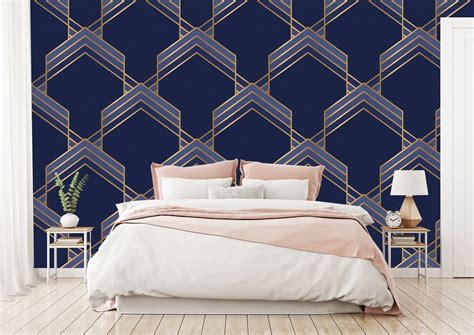 Navy Blue Geometric Wallpaper