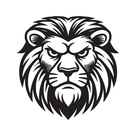 Lion face Logo - Lion King Clipart illustration in black and white ...