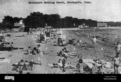 Southport Beach postcard - Southport Connecticut 1950s Stock Photo - Alamy