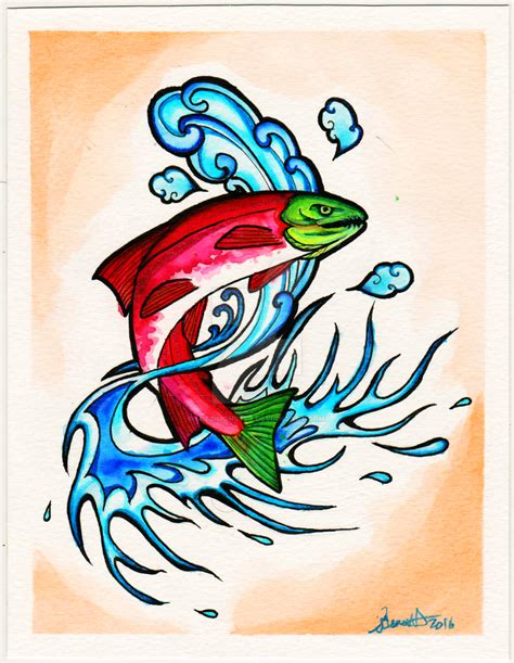 Alaskan Sockeye Salmon Tattoo by MitziMonster on DeviantArt