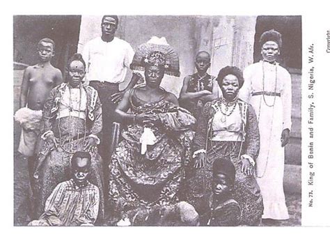 The king of Benin and family (Oba Ovonrramwen Nogbaisi, r. 1888-1914 ...