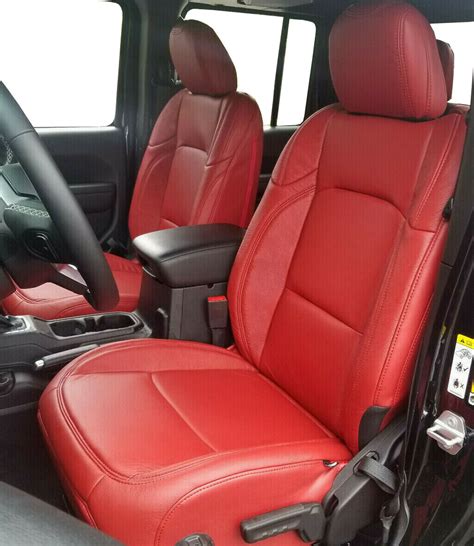 KATZKIN Leather Seat Covers Kit 2018-2021 Jeep Wrangler JL Sahara Rubicon Red | eBay