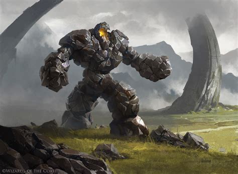 Howling Golem MtG Art from Dominaria Set by Grzegorz Rutkowski - Art of ...