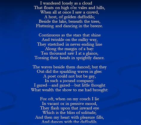 I Wandered Lonely as a Cloud - WILLIAM WORDSWORTH - English Grammar ...