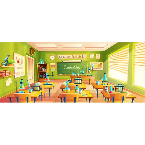 Middle School Classroom Vector Hd PNG Images, Vector Cartoon Illustration Of School Classroom ...