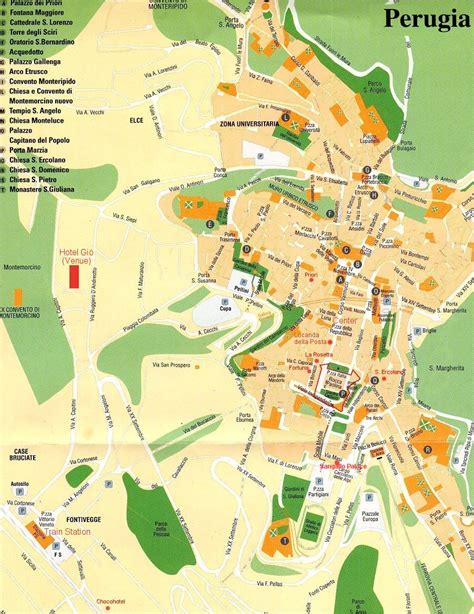 Perugia Tourist Map - Perugia Italy • mappery