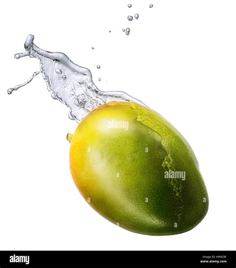 Water splash with mango isolated Stock Photo - Alamy