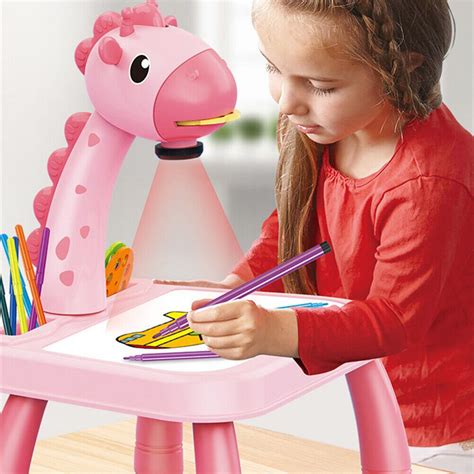 LED Projector Art Drawing Table Toys Kid Writing Painting Musical DIY Paint Tool | eBay