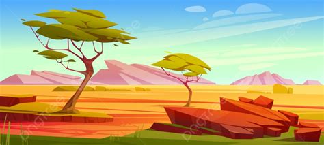 African Savannah Landscape Africa Safari Background, Scene, Safari, Sun Background Image And ...