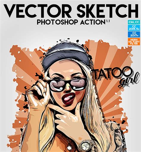 4 In 1 Cartoon & Vector Art Photoshop Actions : Vector Cartoon Painting Photoshop Actions ...