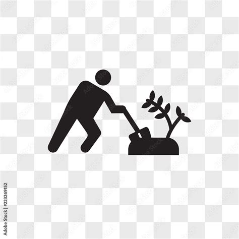 Gardening vector icon isolated on transparent background, Gardening logo design Stock Vector ...