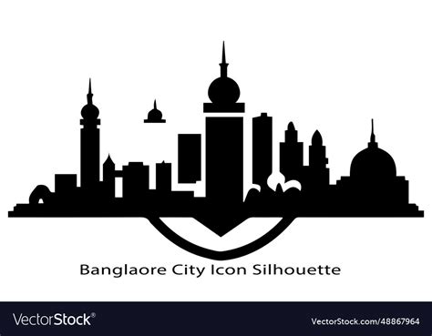 Bangalore skyline silhouette Royalty Free Vector Image