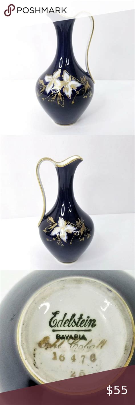 Edelstein Bavaria Pitcher Vase Vintage Echt Cobalt | Pitcher vase, Vase ...