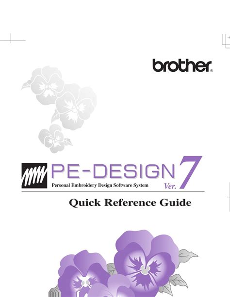 BROTHER PE-DESIGN 7.0 QUICK REFERENCE MANUAL Pdf Download | ManualsLib