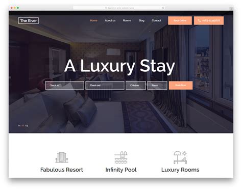 TheRiver - Free Mobile-Ready Hotel Website Template 2024 - Colorlib