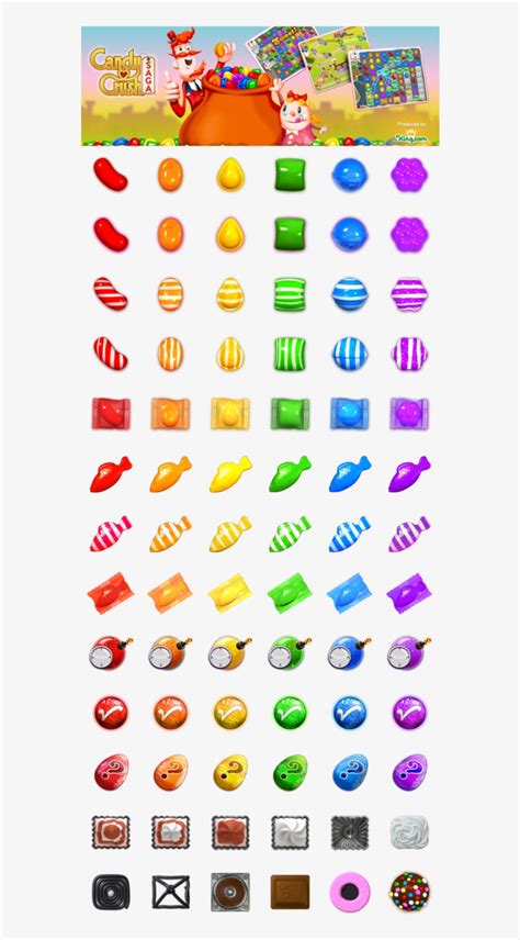 Download Download Candy Crush Saga Sprites Clipart Candy Crush - Candy Crush Candies Png - HD ...