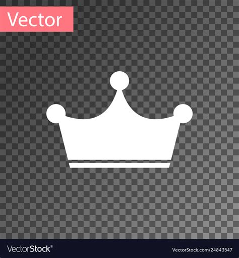 White crown icon isolated on transparent Vector Image