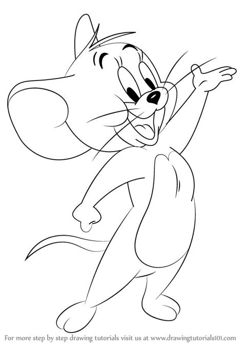 Learn How to Draw Jerry the Mouse (Tom and Jerry) Step by Step : Drawing Tutorials | Disney art ...