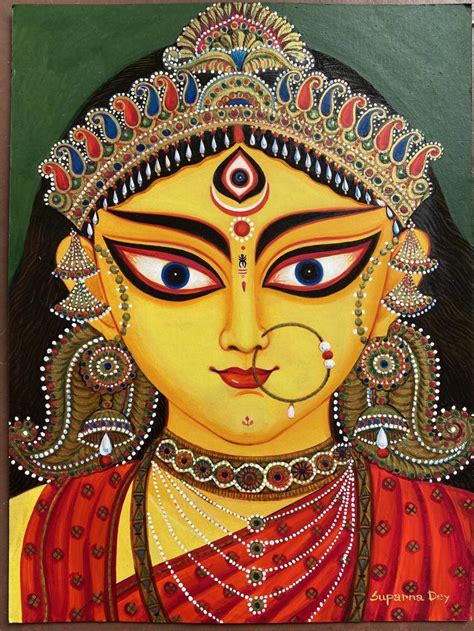 Maa Durga Painting by Suparna Dey | Saatchi Art