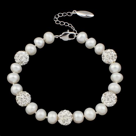 YYW Wedding Bridal Gifts Freshwater Natural Real Pearl Bracelet White Pearls Women Freshwater ...