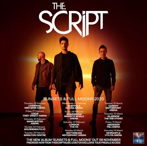 The Script 'Sunsets and Full Moons' UK Tour 2020: Dates, Venues ...