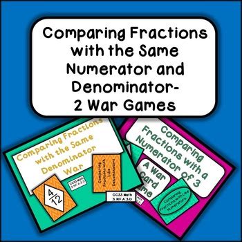 Comparing Fractions With the Same Numerator and Denominator Bundle-2 Activities